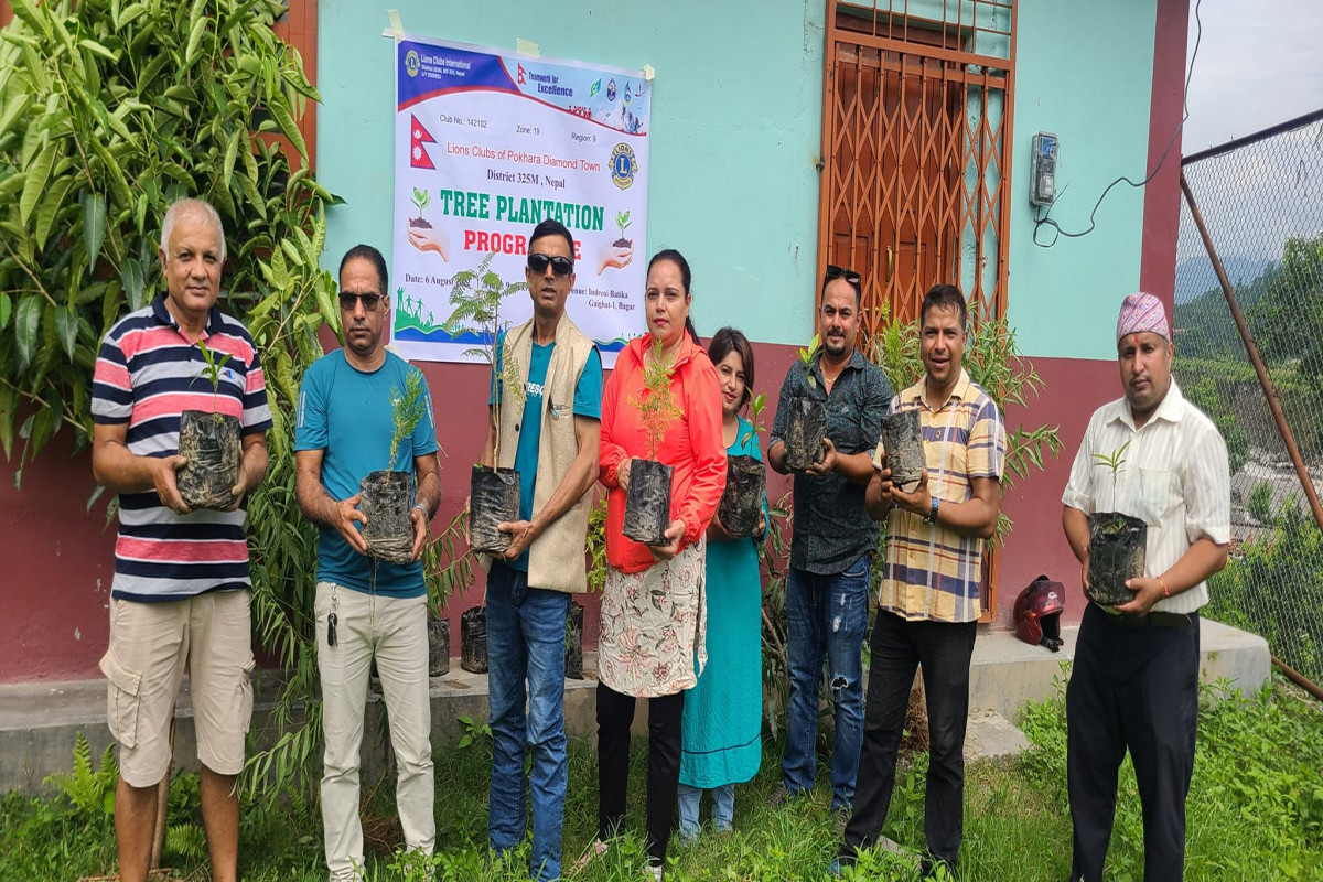 Lions Club of Pokhara Diamond Town Tree Plantation Program